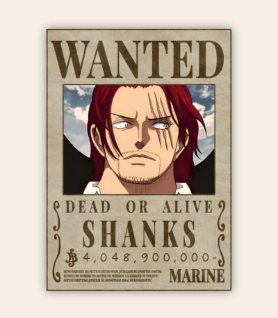 Shanks Onepiece Wanted Poster
