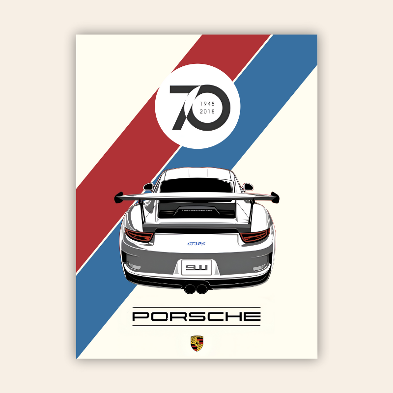 Porsche 911 Minimalistic Metal Poster