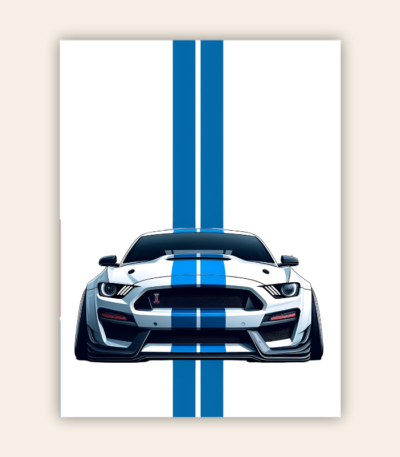 Ford Mustang GT Minimalistic Metal Poster