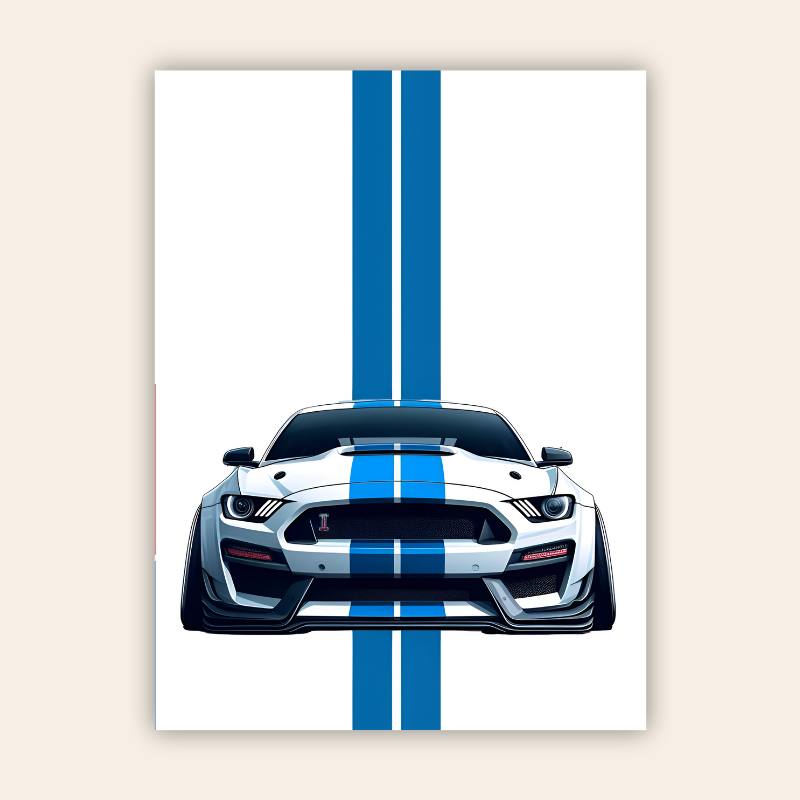 Ford Mustang GT Minimalistic Metal Poster