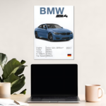 BMW F82 M4 Minimalistic Metal Poster