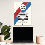 Porsche 911 Minimalistic Metal Poster