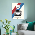 Porsche 911 Minimalistic Metal Poster