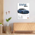 BMW F82 M4 Minimalistic Metal Poster