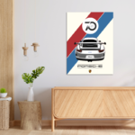 Porsche 911 Minimalistic Metal Poster