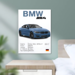 BMW F82 M4 Minimalistic Metal Poster