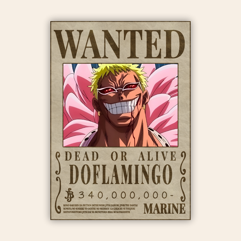 Donquixote Doflamingo Onepiece Wanted Poster