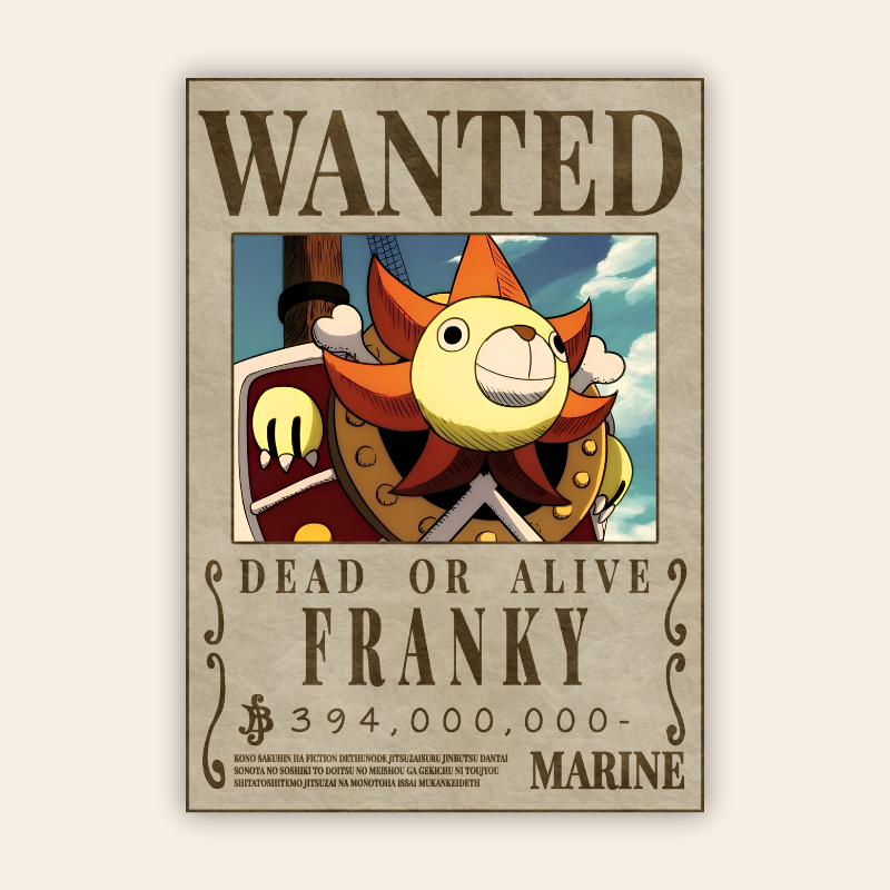 Franky-Sunny Onepiece Wanted Poster