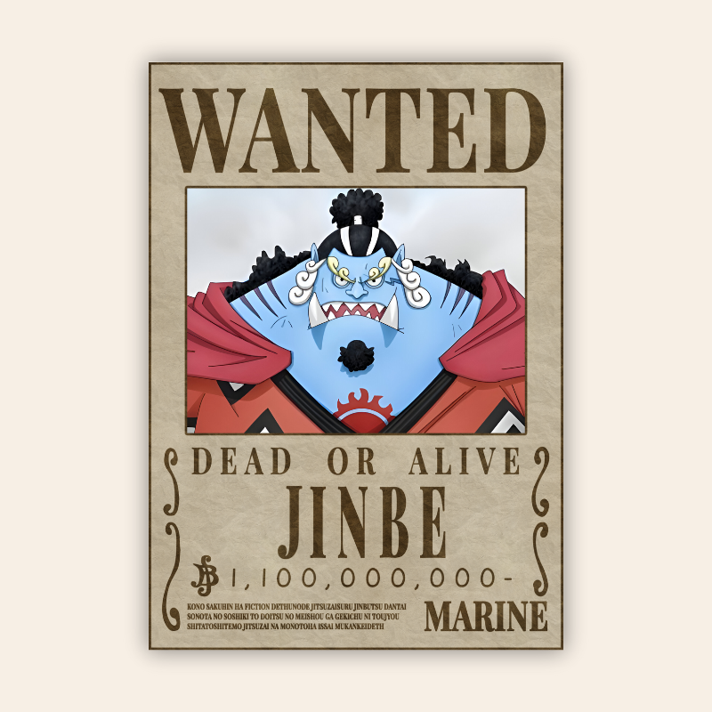 Jinbe Onepiece Wanted Poster