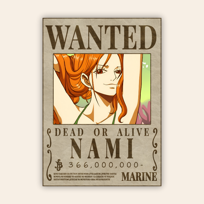 Nami Onepiece Wanted Poster