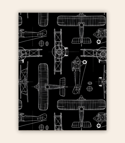 Traditional Airplane Blueprint Metal Poster