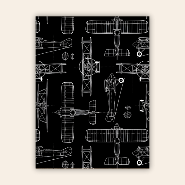 Traditional Airplane Blueprint Metal Poster