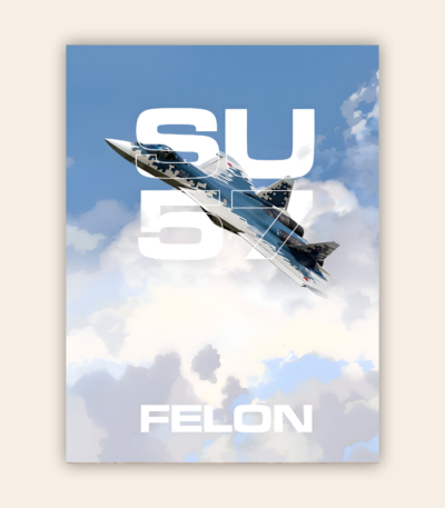 SU-57 Felon Airplane Metal Poster