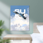 SU-57 Felon Airplane Metal Poster