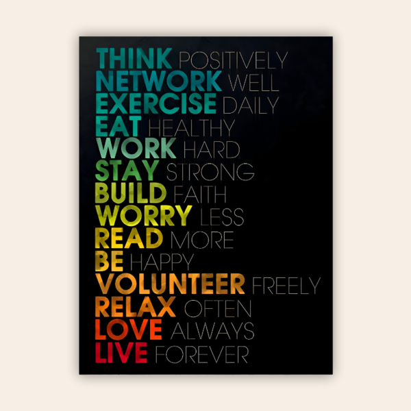 Think Network Exercise Motivational Metal Poster