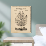 Millennium Falcon Blueprint Metal Poster