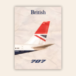 British 707 Airplane Metal Poster