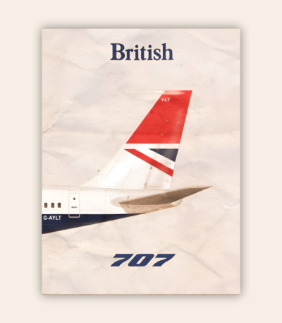 British 707 Airplane Metal Poster