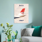 British 707 Airplane Metal Poster