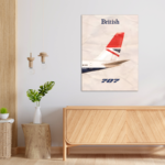 British 707 Airplane Metal Poster