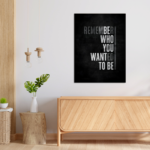 Remember Who You Wanted To Be Motivational Metal Poster
