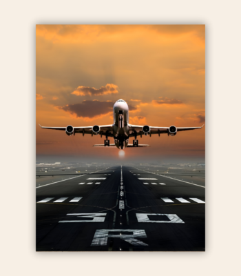 Airplane Runway Metal Poster