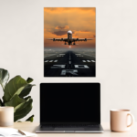 Airplane Runway Metal Poster