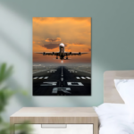 Airplane Runway Metal Poster