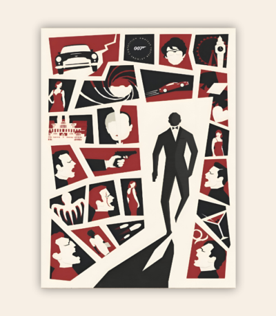 James Bond Shattered Legacy Minimalist Metal Poster