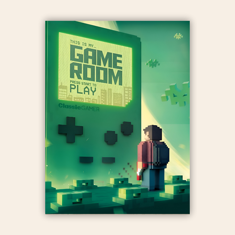 Retro Game Room Metal Poster