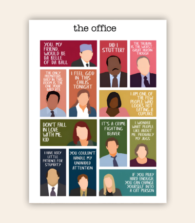 The Office Character Minimalist Metal Poster